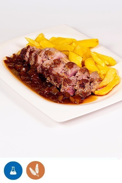 橡果饲养“贝赫”里脊肉，配苹果与PX酱