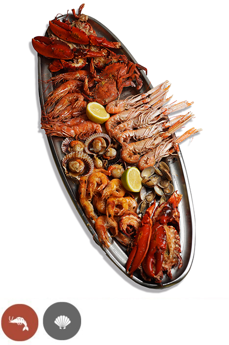 SPECIAL SEAFOOD GRILL WITH LOBSTER (MINIMUM 2 SERVINGS) (1 serving €69)